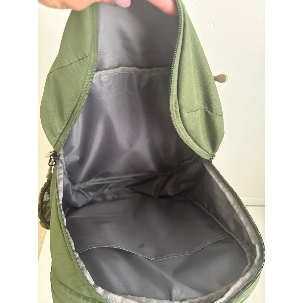 Embark Olive Green Ripstop Laptop Backpack Multi-Pocket Travel School Bag Mens